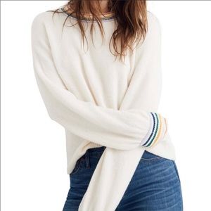 MADEWELL cream rainbow cuffed sweater